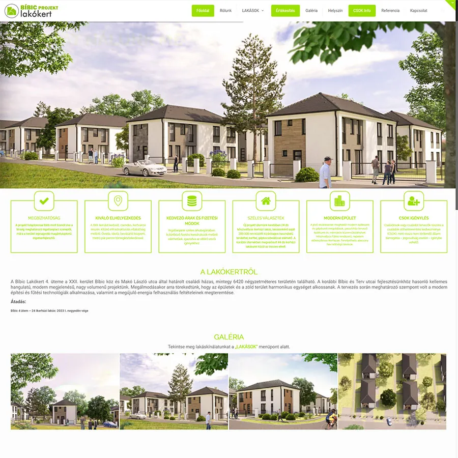 Bibic projekt – Virtuális lakópark – a korábbi referenciaoldal kiemelt képe