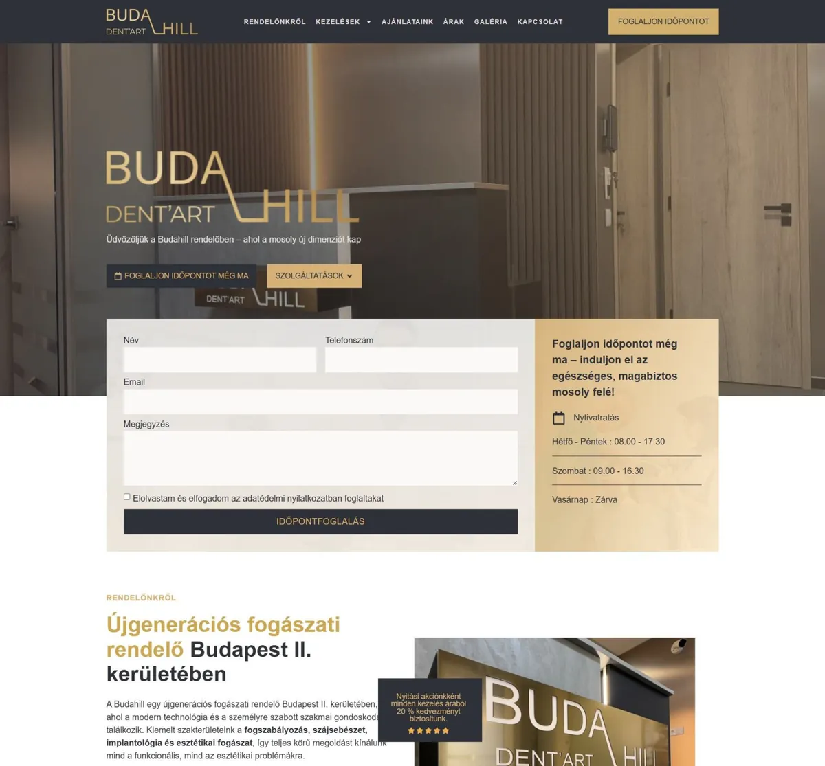 Budahill.hu – Fogászat – a korábbi referenciaoldal kiemelt képe