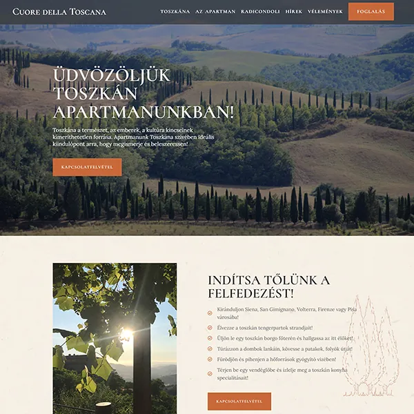 Cuore della Toscana Apartman – a korábbi referenciaoldal kiemelt képe