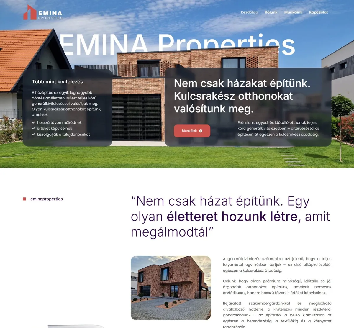 Emina Properties – Prémium házak – a korábbi referenciaoldal kiemelt képe