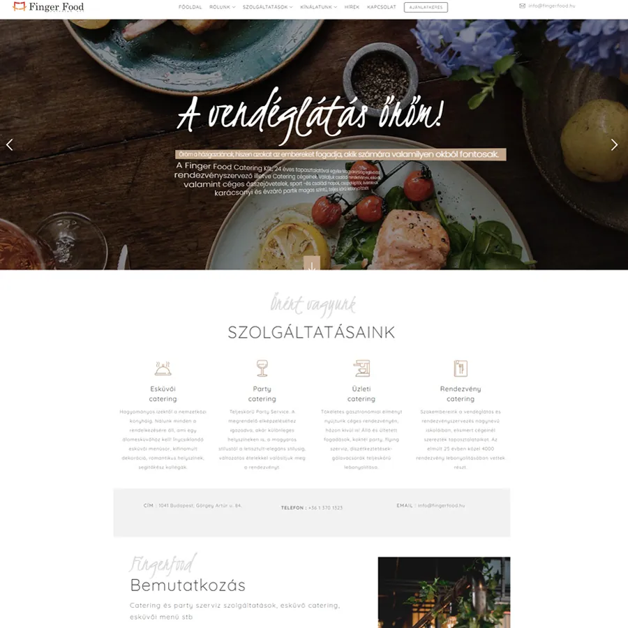 Fingerfood Catering – a korábbi referenciaoldal kiemelt képe
