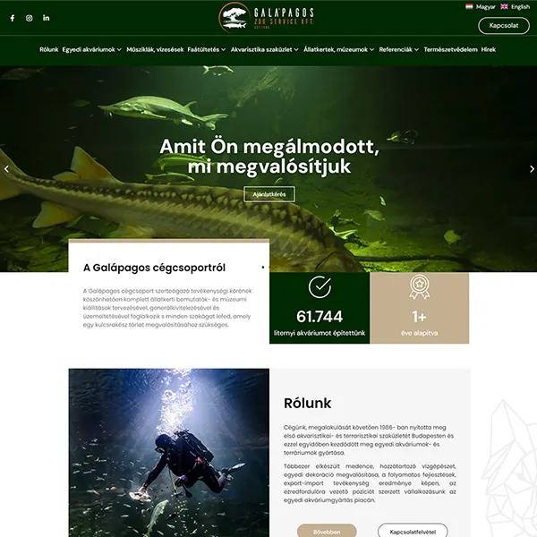 Galapagos Zoo Service – a korábbi referenciaoldal kiemelt képe