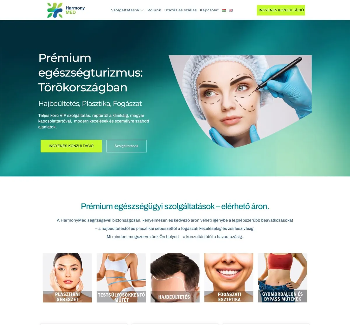 Harmonymed – Prémium egészségturizmus – a korábbi referenciaoldal kiemelt képe