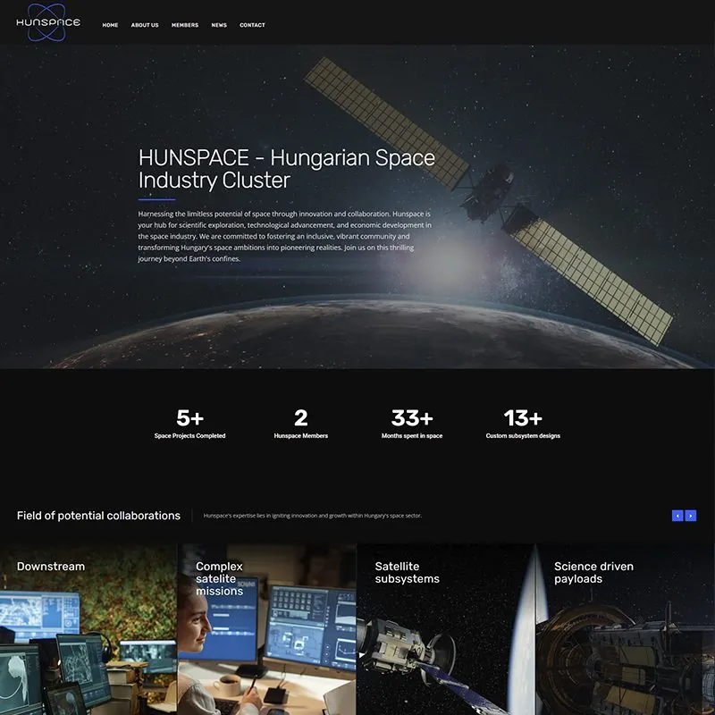 HUNSPACE – Hungarian Space Industry Cluster – a korábbi referenciaoldal kiemelt képe