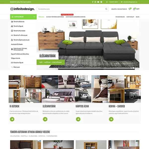 Infinito Design – Bútor webáruház – a korábbi referenciaoldal kiemelt képe