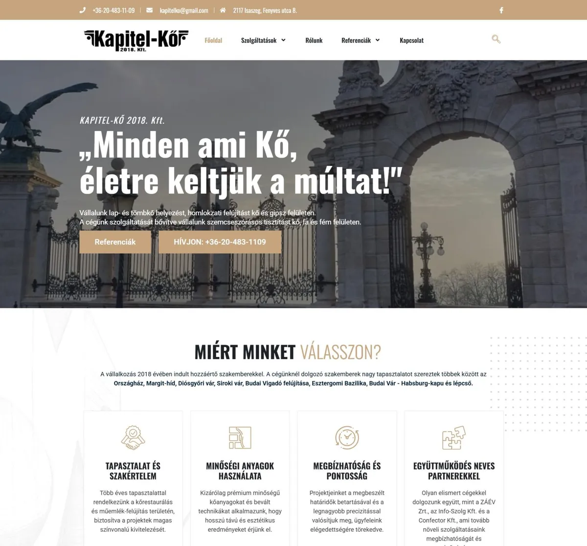 Kapitel-Kő – Műemlék felújítás – a korábbi referenciaoldal kiemelt képe