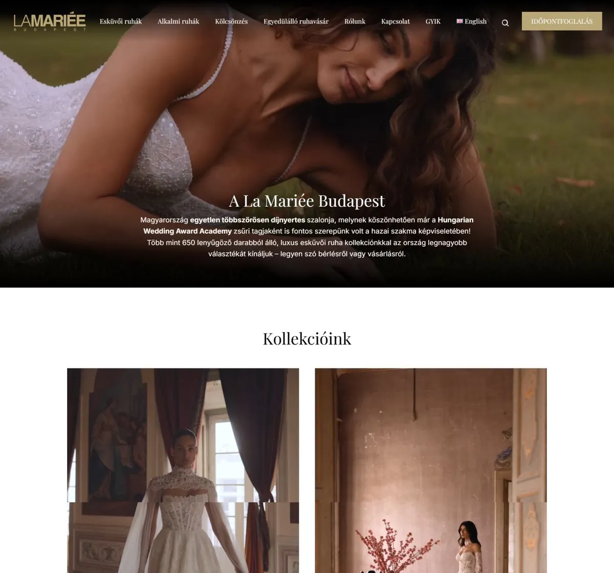 La Mariée Budapest – Esküvői ruhaszalon – a korábbi referenciaoldal kiemelt képe