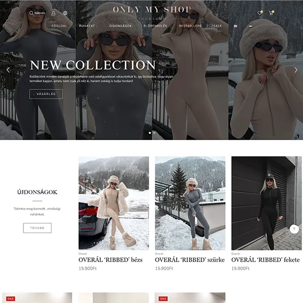 Only My Shop – Ruházati Webshop – a korábbi referenciaoldal kiemelt képe