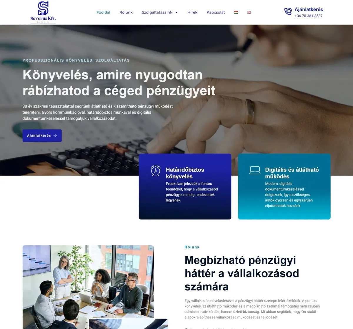 Severus Könyvelőiroda – a korábbi referenciaoldal kiemelt képe