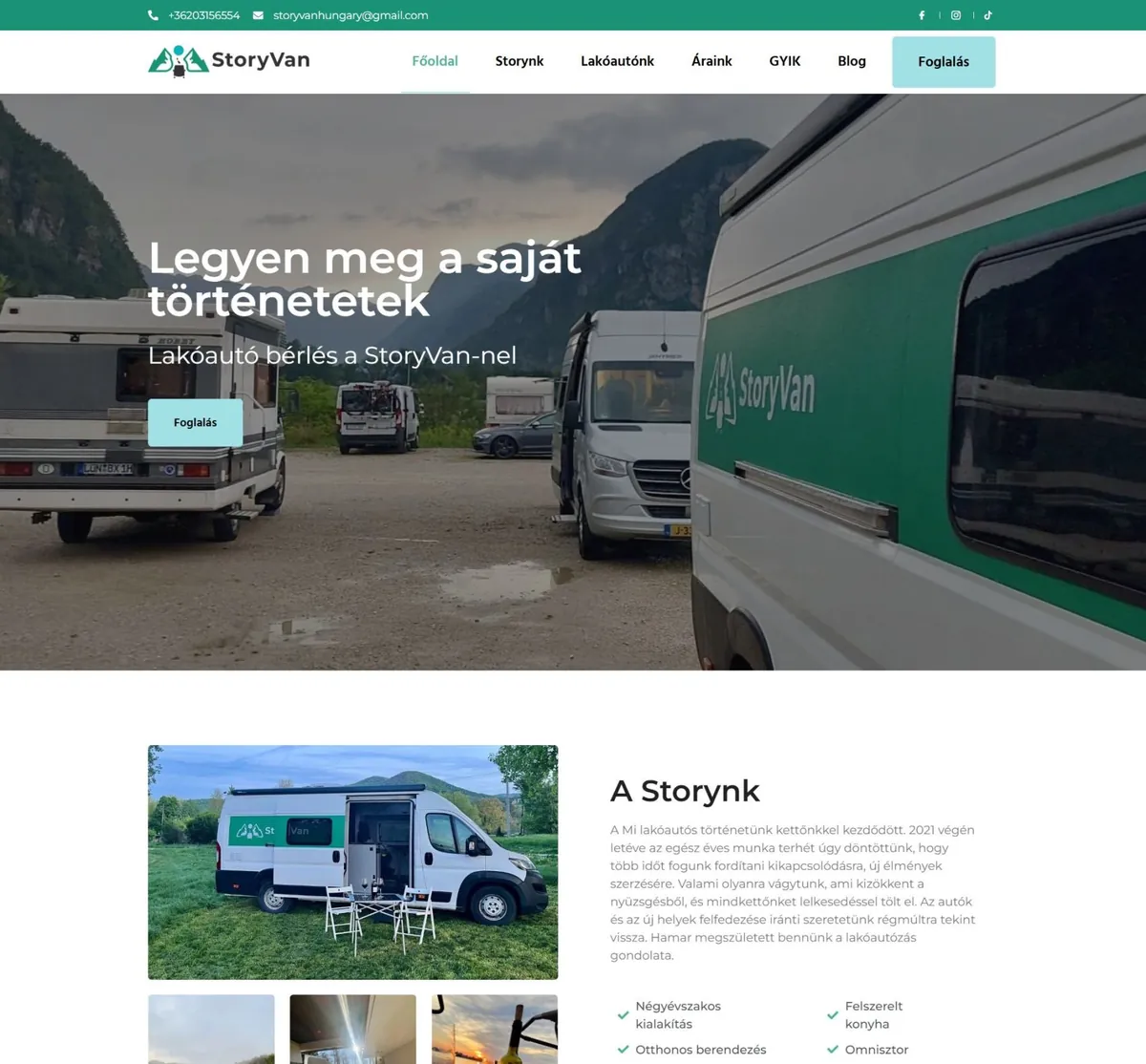 Storyvan.hu – Lakóautó bérlés – a korábbi referenciaoldal kiemelt képe