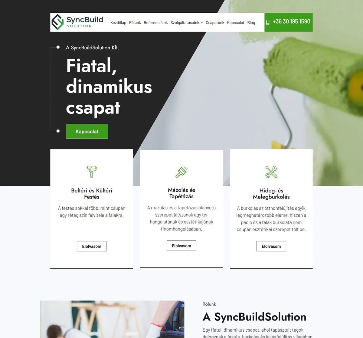 Syncbuildsolution.hu – Beltéri és Kültéri Festés – a korábbi referenciaoldal kiemelt képe