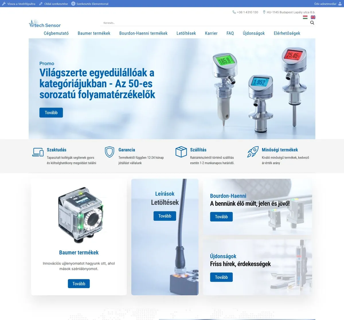Virtechsensor.hu – Termékkatalógus – a korábbi referenciaoldal kiemelt képe